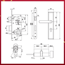 Bộ khóa Hafele 499.62.501 tay nắm đế dài 265x52x10mm