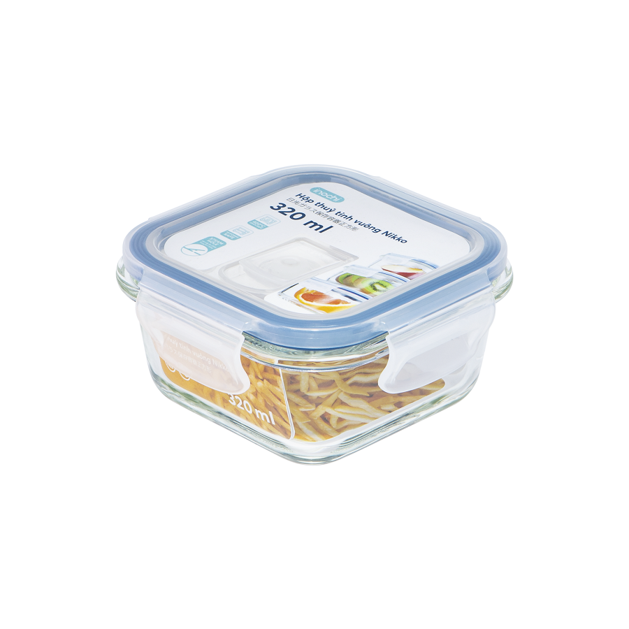 Hộp thuỷ tinh Inochi vuông Nikko 320 ml