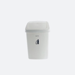 [21522] Thùng rác nắp lật DKW HH-208P 9L trắng ghi WH10T 18x24.5xH37cm nhựa