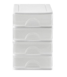 [21532] Tủ nhựa mini để bàn DKW 4 ngăn kéo HH-9511/4 trắng WH21 13x16.5xH19.4cm nhựa