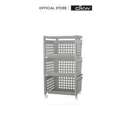 [21545] Kệ nhựa 3 tầng DKW HH-1070/3W trắng ghi WH10T 33.5x42.8xH79.3cm nhựa