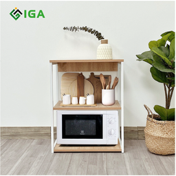 [21608] Kệ nhà bếp IGA Bobu GM05.13 3 tầng khung trắng