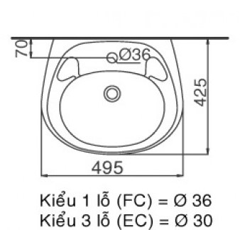 Bản vẽ Lavabo Inax T-L284 treo tường Kich thuoc lavabo Inax