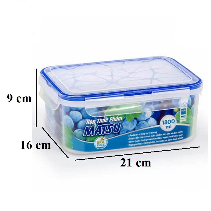 Hộp thực phẩm chữ nhật Matsu Duy Tân 436 1800ML