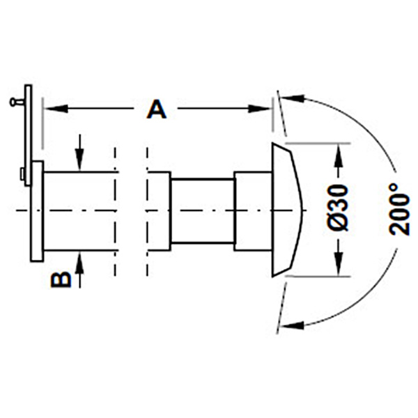 Mắt thần 200 độ Hafele 489.70.435 có nắp che