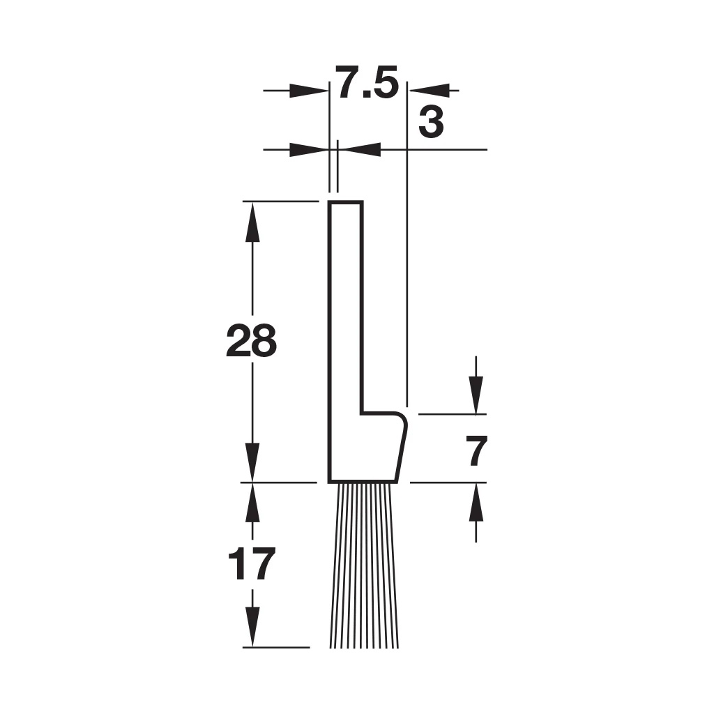 Thanh chống bụi Hafele 489.97.710 trắng 800mm PL