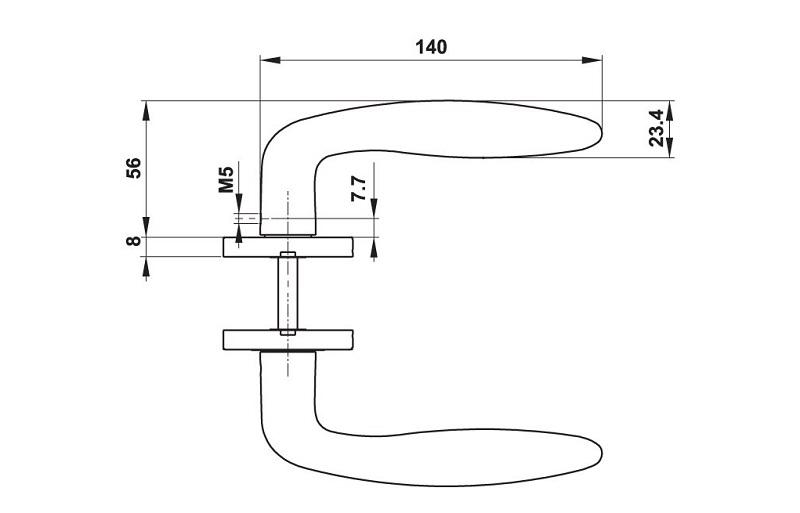 Tay nắm gạt Hafele 499.62.546 dáng oval