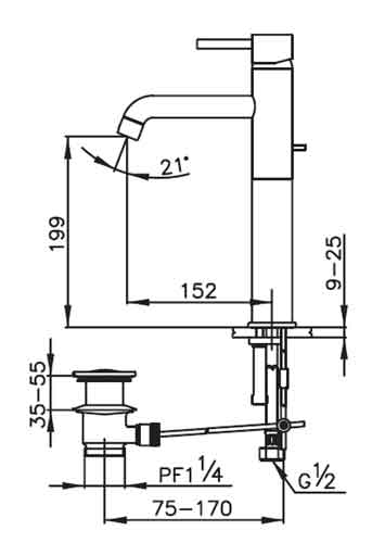 Bộ vòi chậu Cotto CT542AY 2 đường nước