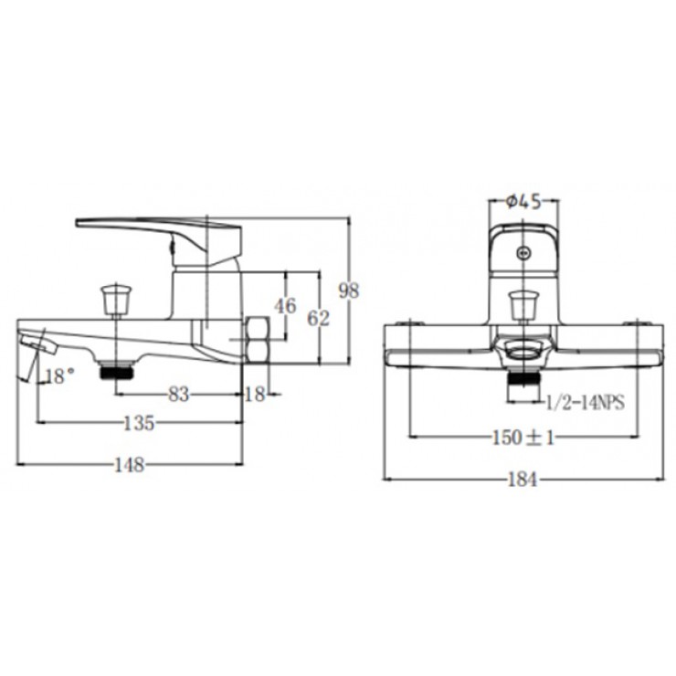 Bộ vòi sen Caesar S393C 2 đường nước