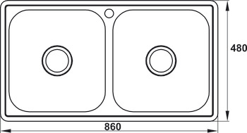 Chậu bếp đôi Hafele HS-SD8648 thép không gỉ 567.20.493