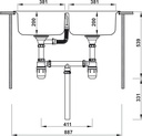 Chậu bếp đôi Hafele HS-SD8648 thép không gỉ 567.20.493