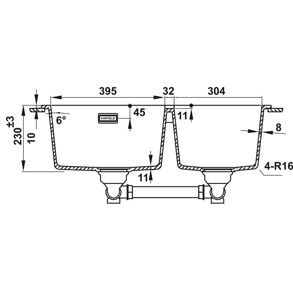 Chậu đá Hafele HS22-GEN2S90 577.25.510