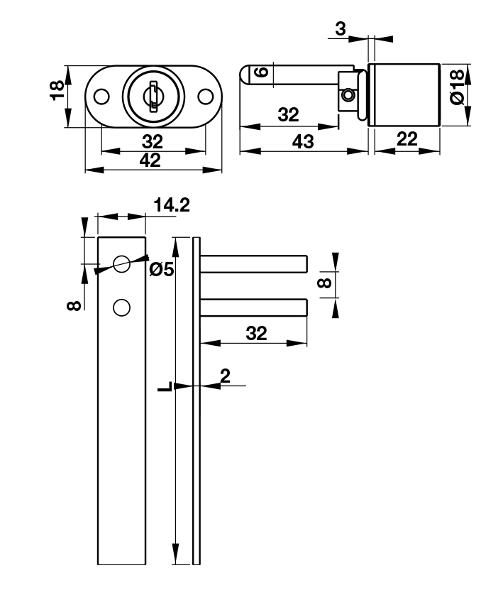 Bộ khóa tủ Hafele 482.01.113 khóa cho nhiều ngăn kéo