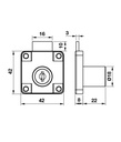 Bộ khóa tủ Hafele 482.01.110 khóa vuông