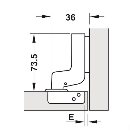 Bản lề âm Hafele 493.03.023 Metalla SM 110 thép