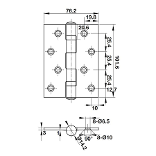 Bản lề lá Hafele 489.05.022 102x76x3mm 2BB PVD