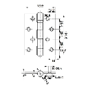 Bản lề lá Hafele 489.05.022 102x76x3mm 2BB PVD