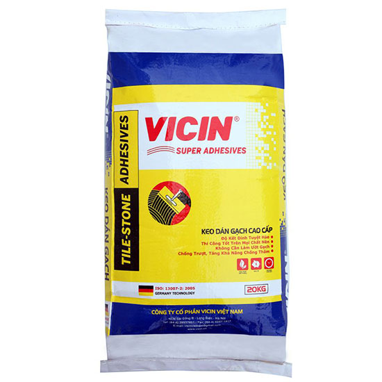 Keo dán gạch Vicin VC02 ngoài trời ghi 20kg/bao