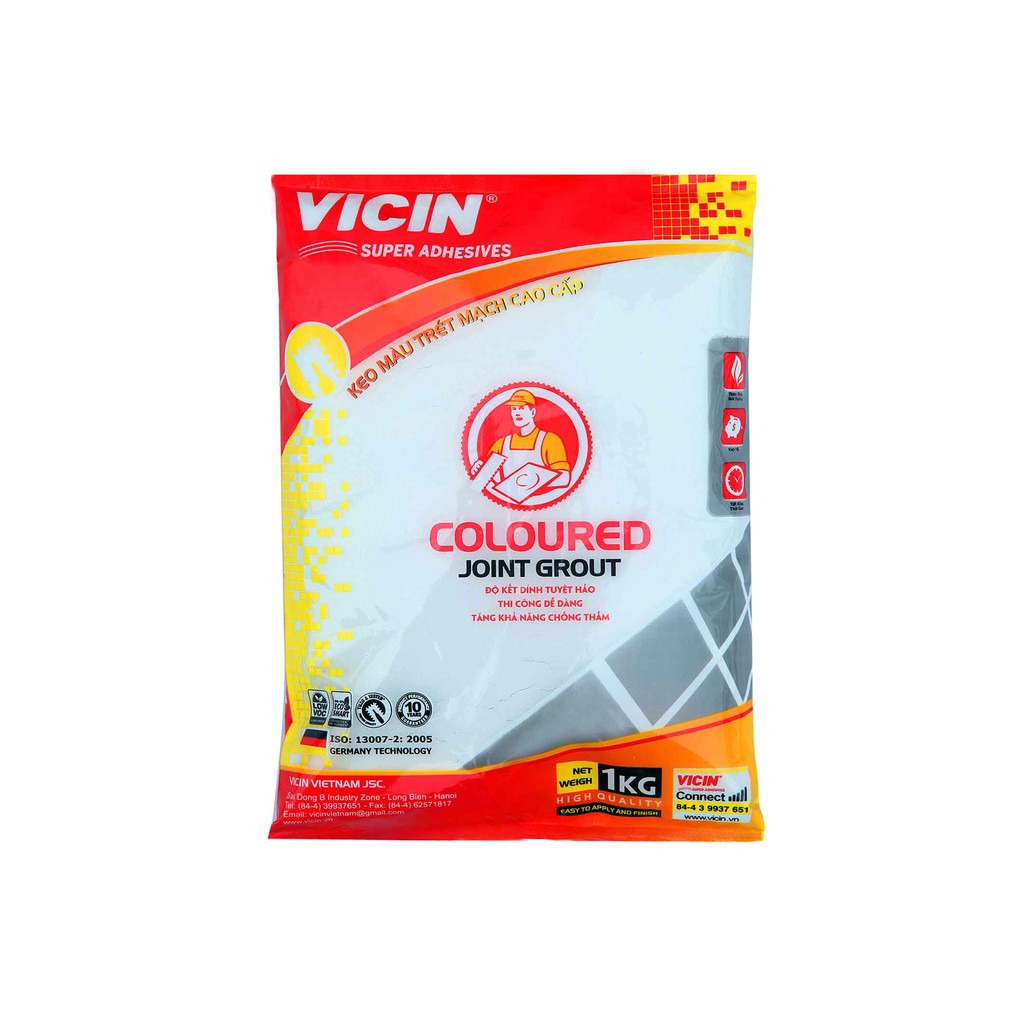 Keo chít mạch Vicin VC001 trắng 1kg/túi