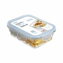 Hộp thủy tinh Inochi chữ nhật Nikko 1520ml 2 ngăn