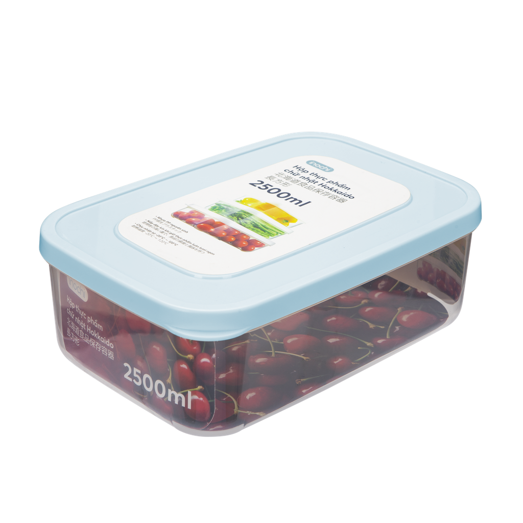 [16762] Hộp thực phẩm Inochi chữ nhật Hokkaido 2500ml