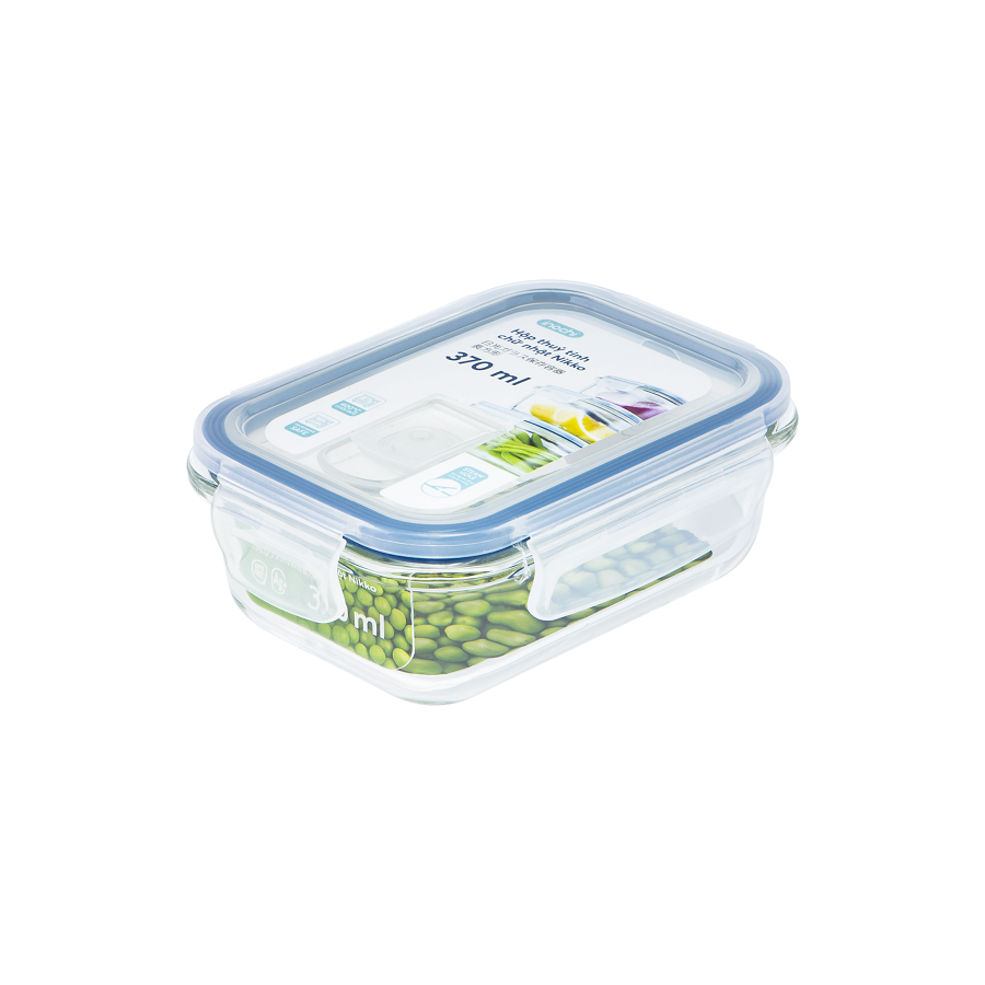 [16810] Hộp thuỷ tinh Inochi chữ nhật Nikko 370 ml