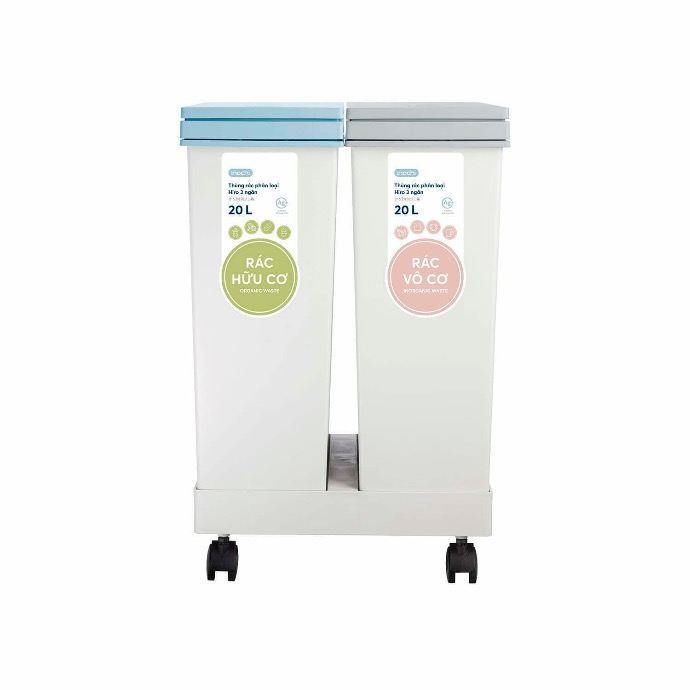 [16814] Thùng rác Inochi phân loại Hiro 2 ngăn