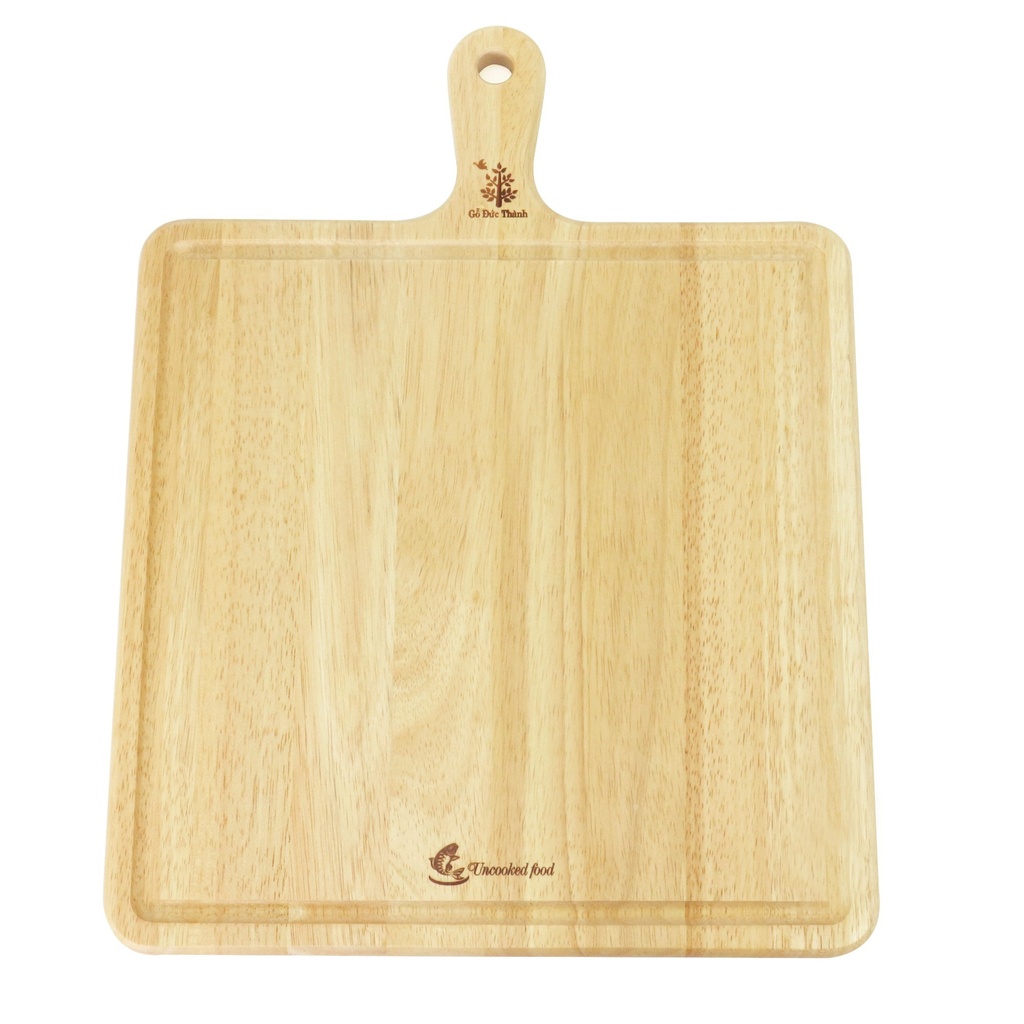 Thớt Đức Thành 06433 vuông tay cầm gỗ tự nhiên