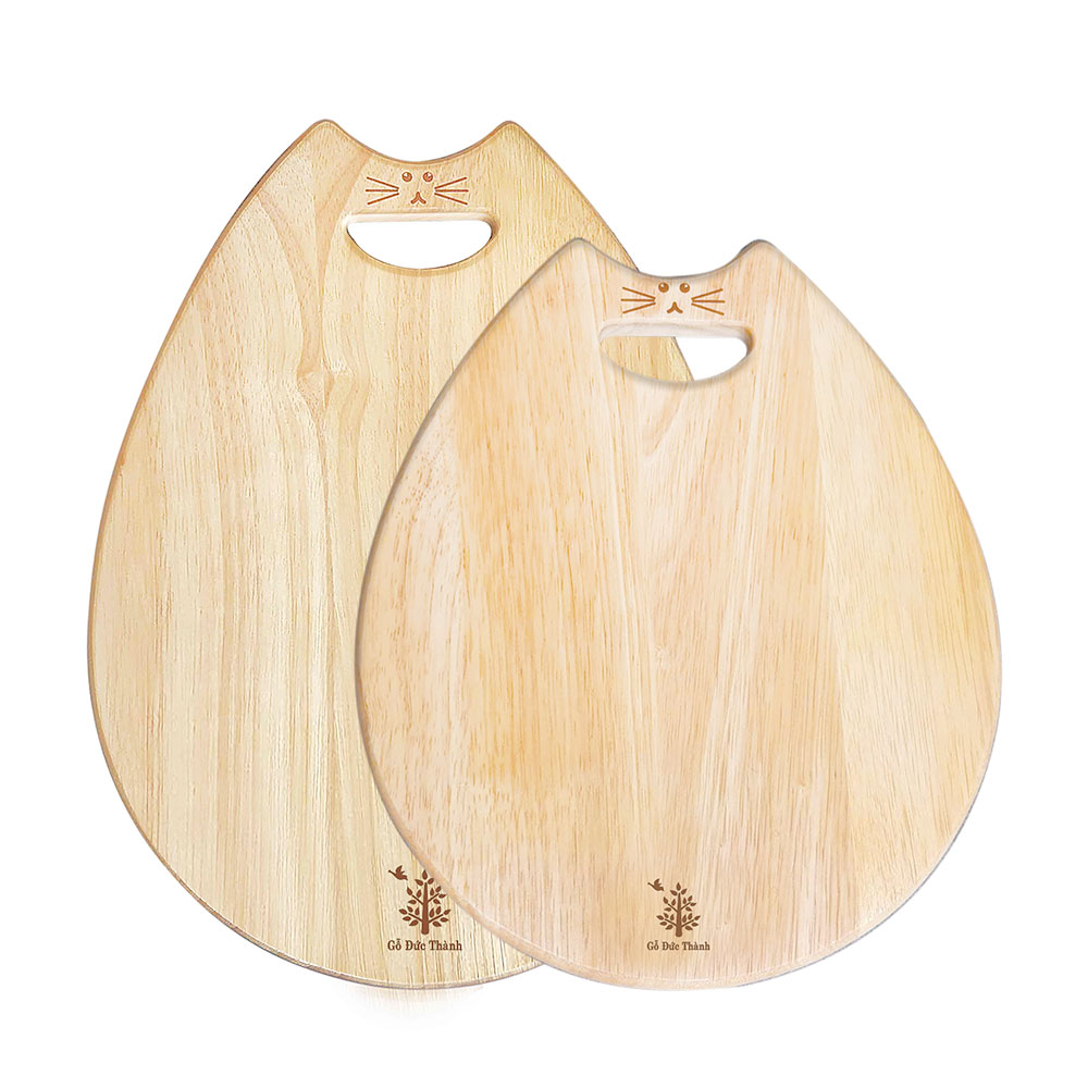 Thớt Đức Thành 00321 bộ 2 mèo gỗ tự nhiên
