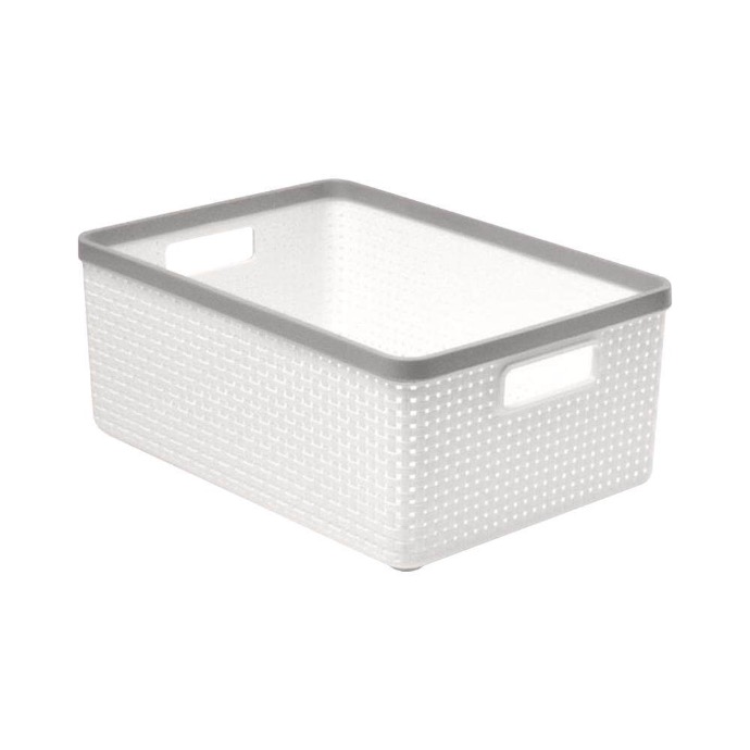 [21486] Rổ đựng đồ DKW HH-1095 L kem CR21 26.2x37.2xH15.8cm nhựa