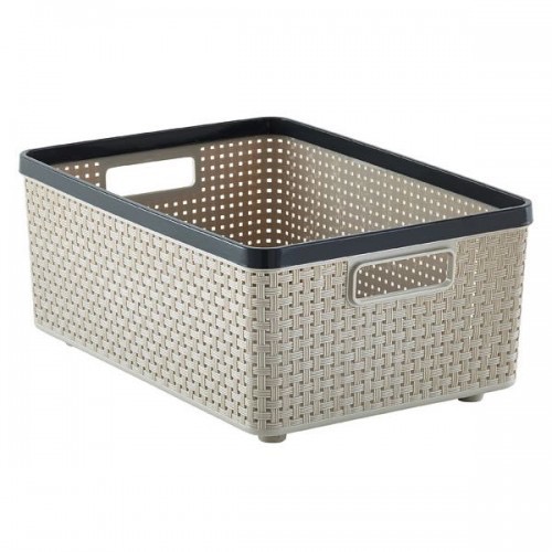 [21487] Rổ đựng đồ DKW HH-1095 L ghi GR31T 26.2x37.2xH15.8cm nhựa