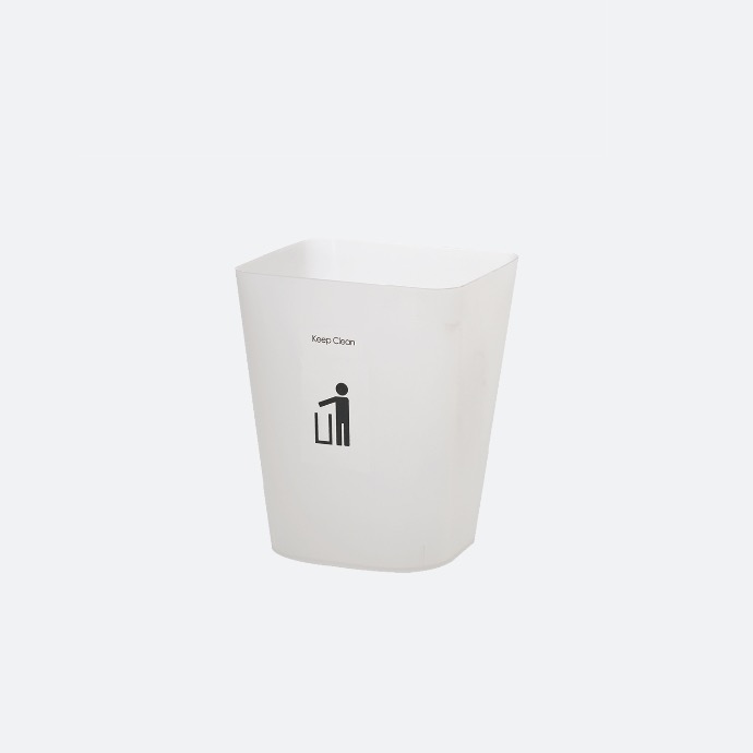 [21500] Thùng rác DKW HH-222P 5.5L vuông trắng NA01 19x19xH23.5cm nhựa