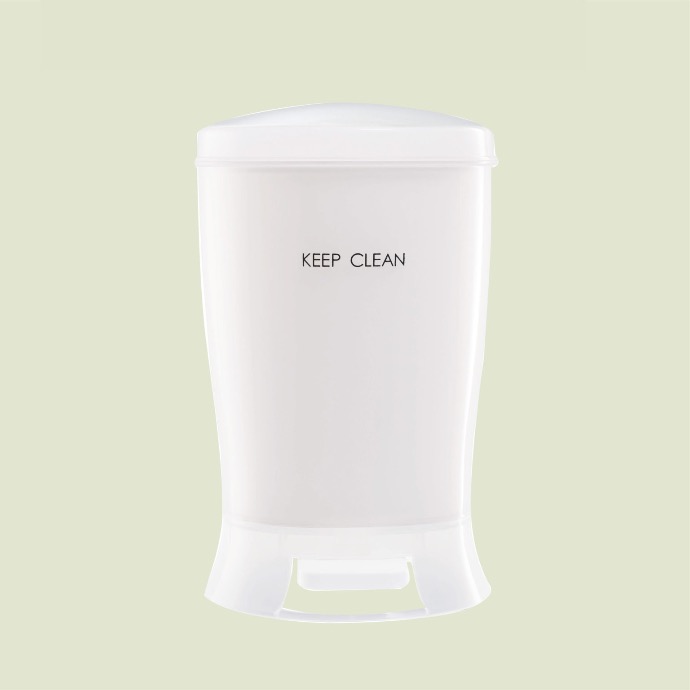 Thùng rác đạp DKW HH-2500P 4.5L trắng WH21 19.2x22.4xH30.5cm nhựa