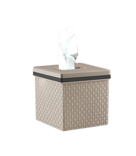 [21528] Hộp đựng khăn giấy HH-3016 S ghi GR31T 13x13xH11.5cm nhựa