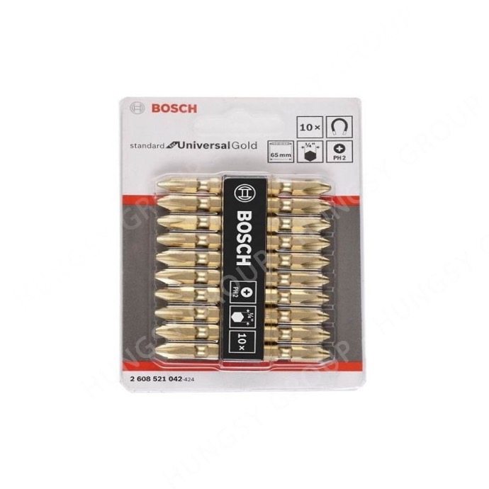 Đầu vặn vít ngắn BOSCH PH2-65mm 10PCS 2608521042