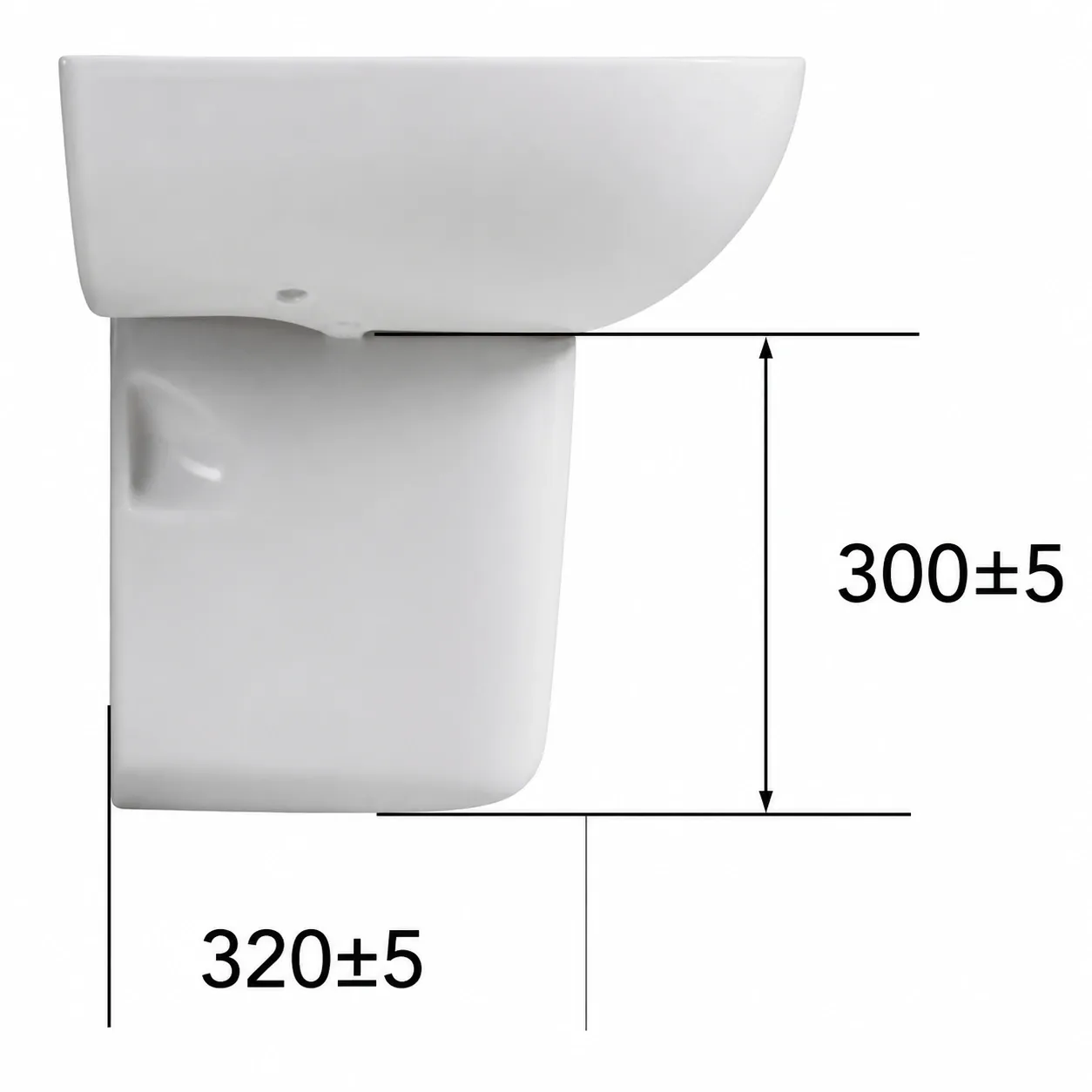 [83848] Chân chậu treo tường bằng sứ màu trắng Cotto mã C400000OS