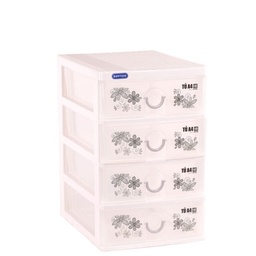 [16498] Tủ A4 nắp bằng Duy Tân 343/4 4 ngăn trắng