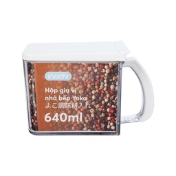 [16668] Hộp gia vị nhà bếp Inochi Yoko tay cầm trắng kem