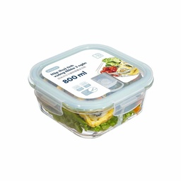 [16670] Hộp thủy tinh Inochi vuông Nikko 800 ml 3 ngăn