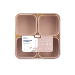 [16696] Hộp bánh mứt Inochi vuông Haru hồng