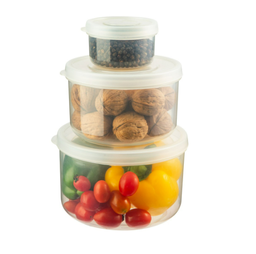 [16816] Bộ 3 hộp thực phẩm Inochi tròn Hokkaido 750 1500 2500ml