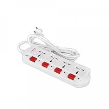 [17089] Ổ cắm Điện Quang ĐQ ESK 5W. SM740SL 4 lỗ 3 chấu 5m Trắng Đỏ