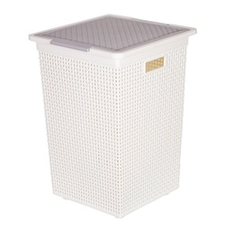 [21474] Giỏ đựng quần áo DKW HH-1110 có nắp kem CR21 36.3x37.1xH52.7cm nhựa