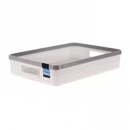 [21484] Rổ đựng đồ DKW HH-1093 M kem CR21 26.2x37.2xH7.8cm nhựa
