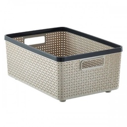 [21487] Rổ đựng đồ DKW HH-1095 L ghi GR31T 26.2x37.2xH15.8cm nhựa