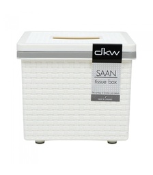 [21527] Hộp đựng khăn giấy HH-3016 S kem CR21 13x13xH11.5cm nhựa