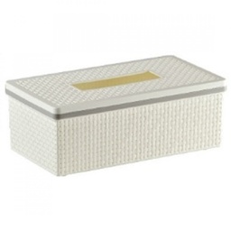 [21529] Hộp đựng khăn giấy HH-3017 L kem CR21 14.1x25.6xH9.7cm nhựa