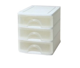 [21531] Tủ nhựa mini để bàn DKW 3 ngăn kéo HH-9511/3 trắng WH21 13x16.5xH14.7cm nhựa