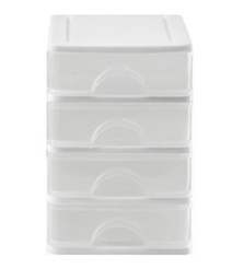 [21532] Tủ nhựa mini để bàn DKW 4 ngăn kéo HH-9511/4 trắng WH21 13x16.5xH19.4cm nhựa