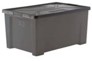 [21534] Thùng nhựa đựng đồ đa năng DKW HH-704 25L ghi sẫm GR08 28.6x38.5xH33cm nhựa